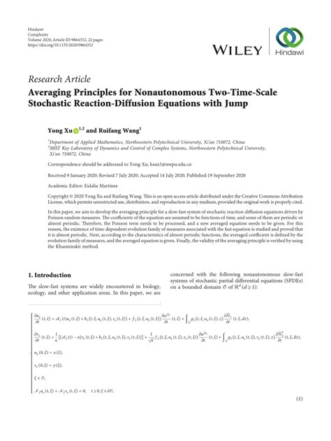 PDF Averaging Principles For Nonautonomous Two Time Scale Stochastic