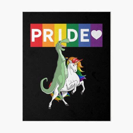 Lgbt Gay Pride Tyrannosaurus Rex T Rex Dinosaur Riding Rainbow Unicorn