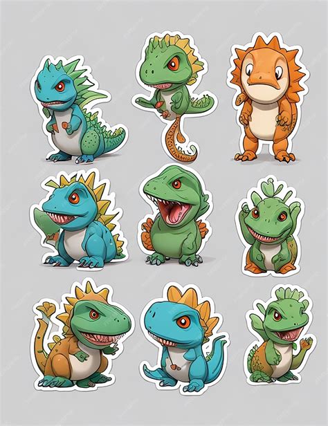 Premium Photo | Baby dinosaur stickers pack picture ai generated