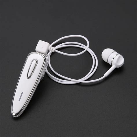 Wireless Bluetooth Ear Hook Headphone Single Ear White Earpiece