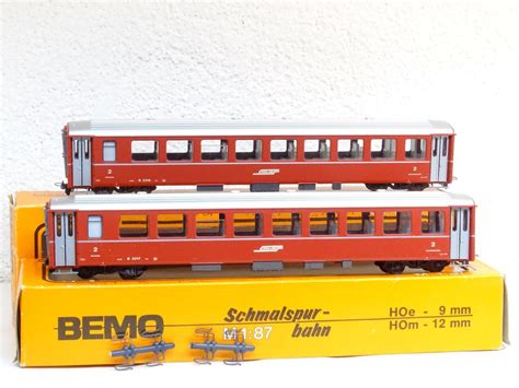 Bemo 2 X 3253 Personenwagen RhB Rot B2316 B2317 H0m OVP Kaufen