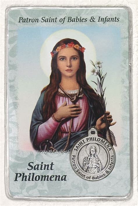 Prayer Card with Medal | St Philomena | Patron Saint of Babies and ...