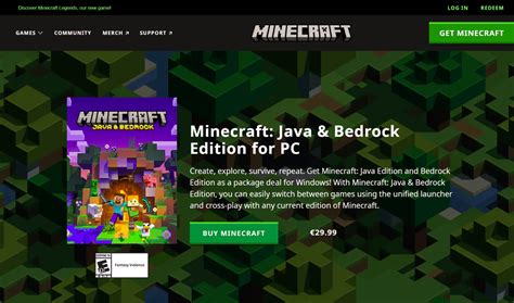 Купить ключ (код) Minecraft: Java Edition & Bedrock PC КЛЮЧ + дешево за ...