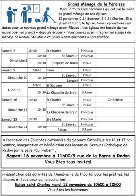 Paroisses St Conwoïon et St Melaine en pays de Redon Infos paroissiales