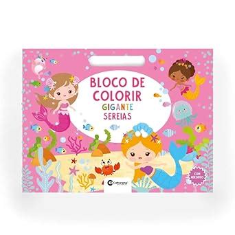 Bloco De Colorir Adesivos Gigante Sereias Amazon Br