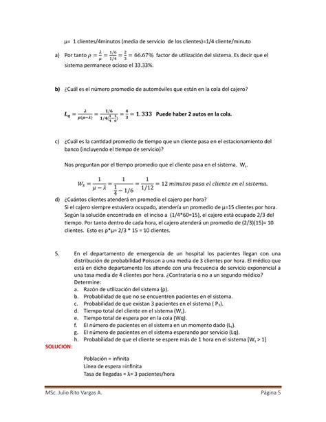 Problemas Resueltos de Teoría de Colas PDF