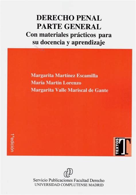 Libro Derecho Penal Parte General 9788484812234 Mariscal De Gante