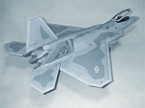 Papercraft Kit F-22 Raptor Airplane 3d Paper Model Crafting Kit PDF ...