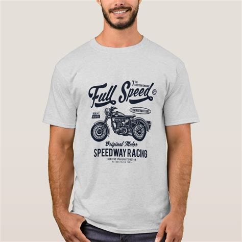 Full Speed Speedway Motorcycle Racing T Shirt