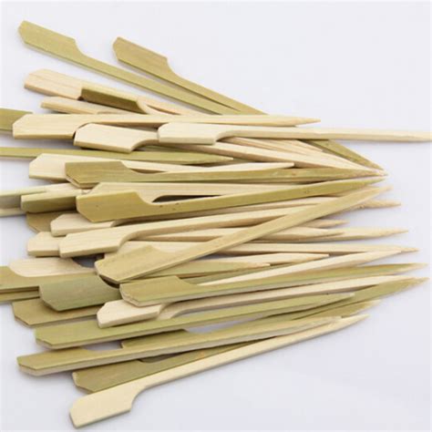 Sales 40pc BBQ Wooden Bamboo Paddle Skewers Dispos Grandado