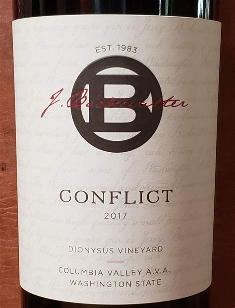 J Bookwalter Conflict Red Wine Dionysus Vineyard Columbia Valley 2017