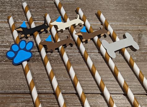 Dachshund Birthday, Dog Birthday Decor, Dachshund Party, Dog Straws ...