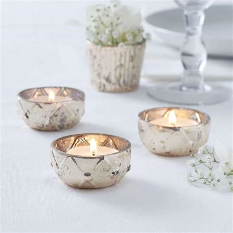 Gold Checked Glass Tea Light Holder Rustic Wedding Decorations Candle Holders Venue