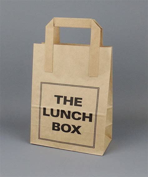 Small Brown Printed Sos Flat Tape Handle Kraft Paper Carrier Bags