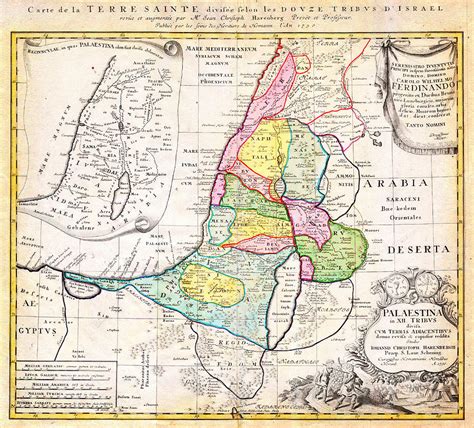 1750 Homann Heirs Map Of Israel Palestine Holy Land 12 Tribes