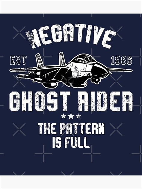 Negative Ghost Rider The Pattern Is Full Top Gun Movie Quote Poster