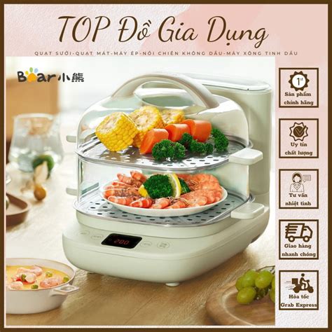 Nồi Hấp Điện 2 Tầng Mini Đa Năng BEAR DZG C60N2 Dung Tích 6L Bảo Hành