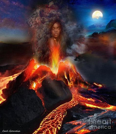 Pele - Volcano Goddess by Carl Gouveia | Cartoon art styles, Goddess art, Hawaiian art