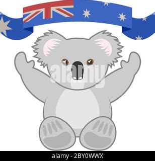 Koala With Flag Australia Vector Illustration Stock Vector Image Art