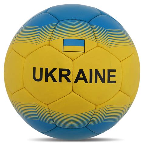 Мяч футбольный UKRAINE BALLONSTAR жёлто-голубой №5 PU сшит вручную ⚡ ...