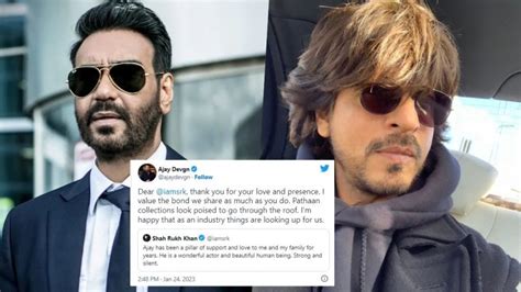 Shah Rukh Khan And Ajay Devgns Heartwarming Twitter Convo Ahead Of Pathaan Release Is A