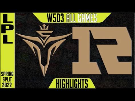 V5 Vs RNG Highlights ALL GAMES LPL Spring 2022 W5D3 Victory 5 Vs