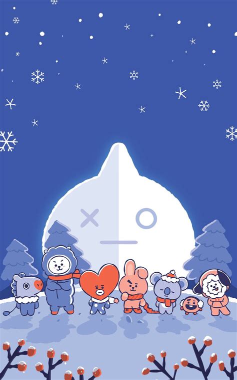 Download Bts Bt21 Winter Art Wallpaper