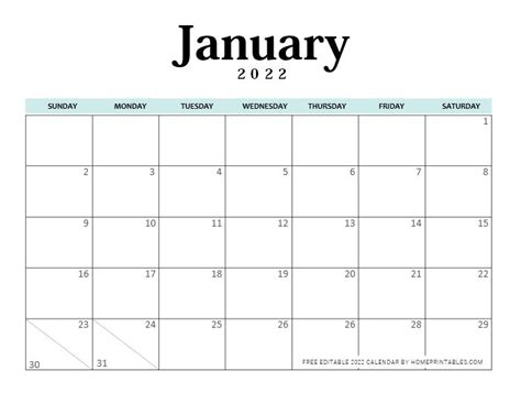 Free Editable Calendar 2022 in Word: Fillable and Printable Templates ...