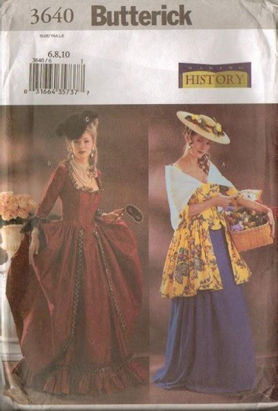 Oop Butterick Sewing Pattern Making History Historical Costume Misses Dress Size Ebay