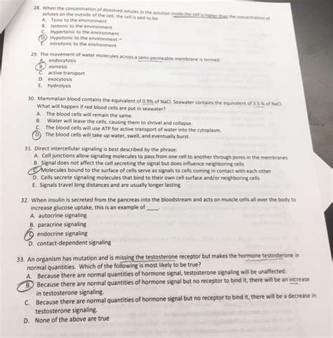 Solved 28. When the concentration of dissolved solutes in | Chegg.com 