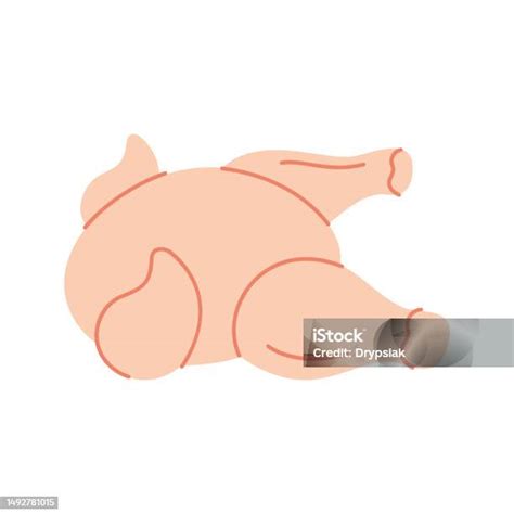 Whole Chicken Body Meat Icon Fresh Chicken Meat Silhouette Vector ...