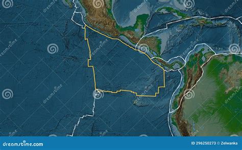 Cocos Plate - Global Map. Patterson Cylindrical. Physical Stock Image ...