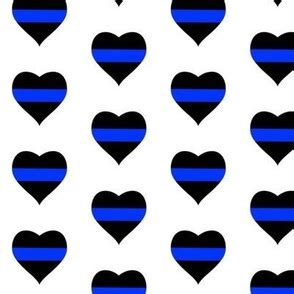 Thin Blue Line Heart - Spoonflower