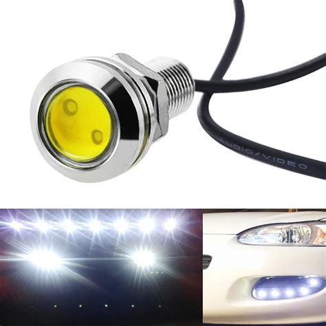 Pc Car Led Waterproof Mm Mm Black Sliver Shell V W Daytime