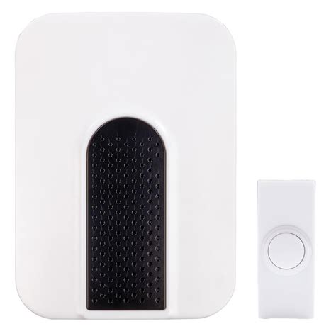 Hampton Bay Wireless Plug In Doorbell Kit With Wireless Push Button White Hb 7307 03 The Home