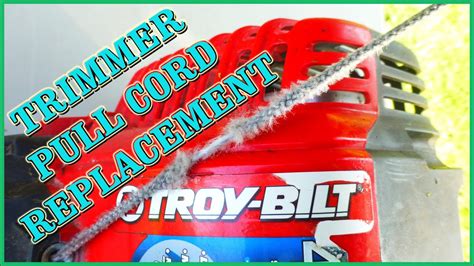 Replacing The Pull Cord On A Troy Bilt TB575SS Trimmer YouTube