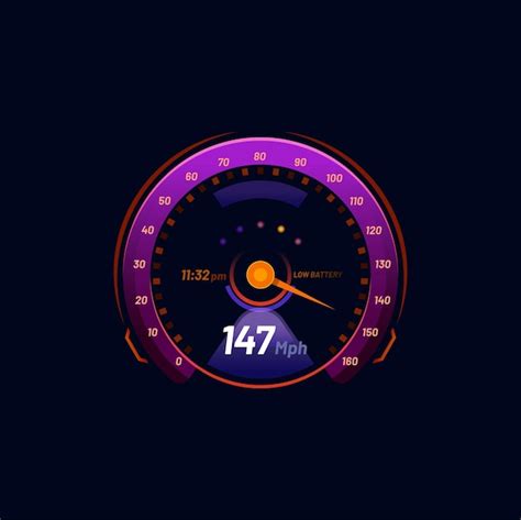 Premium Vector Car Futuristic Speedometer Gauge Neon Dial