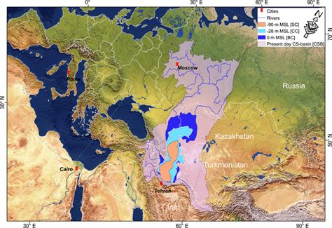 High‐resolution Digital Elevation Model (DEM) contours of Caspian Sea ...