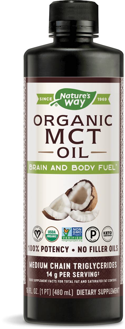 Natures Way Organic Mct Oil Brain And Body Fuel 16 Oz