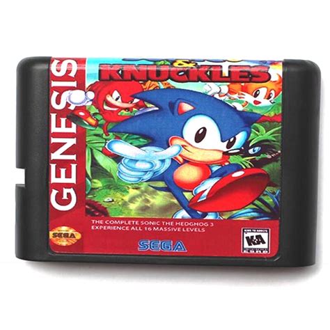 Sonic And Knuckles Sega Genesis Mega Drive System 16bit Video Game