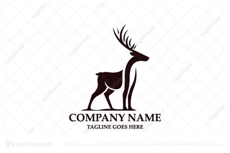 Ground Deer Logo Forest Deer Logo