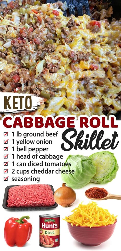 Cabbage Roll Skillet Recipe Ground Beef And Cabbage Keto Recipes