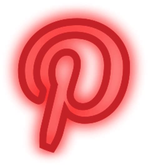 Download Pinterest Logo Neon Light Red Freetoedit Social Media Icons