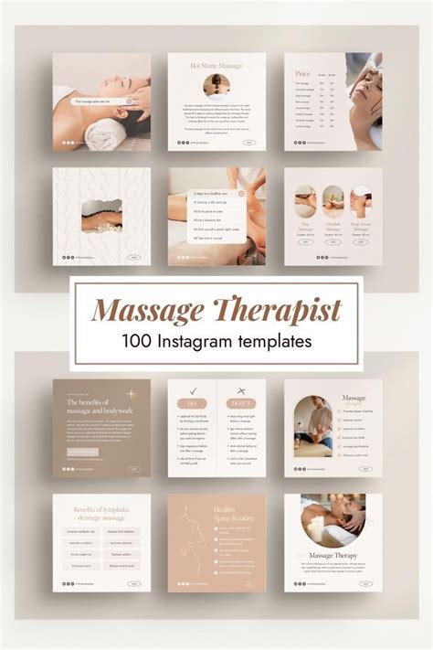 100 Massage Instagram Template Massage Therapist Template Spa Social Media Template Medical Spa