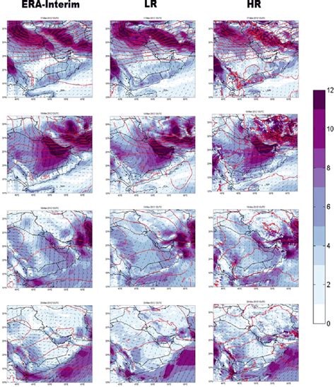 Modelled Geopotential Height Red Colour Solid Line At 700 Hpa And