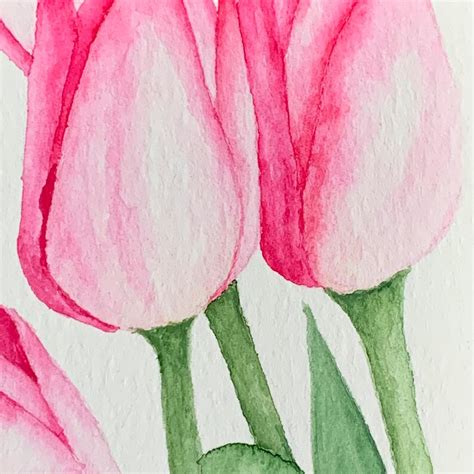 Fresh Tulips Original Watercolor Etsy