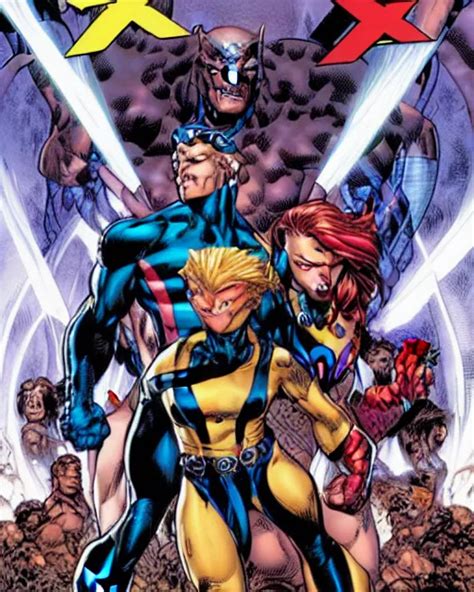 X Men Cover By Jim Lee Marvel Comics Stable Diffusion