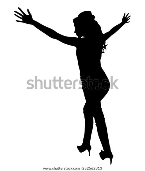 Beautiful Young Woman Spreading Hands Vector Stock Vector Royalty Free