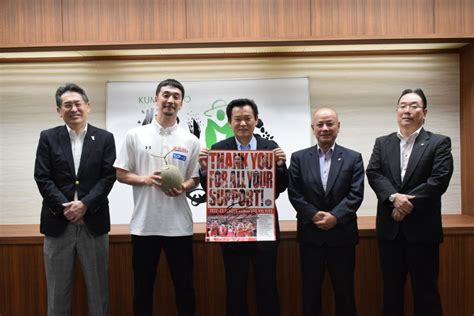 熊本ヴォルターズ シーズン終えて表敬訪問 Ja熊本経済連