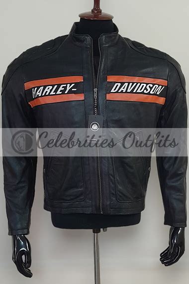 Bill Goldberg Harley Davidson Motorcycle Black Leather Jacket